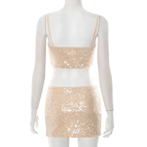 Y2K Glitter Skirt Set